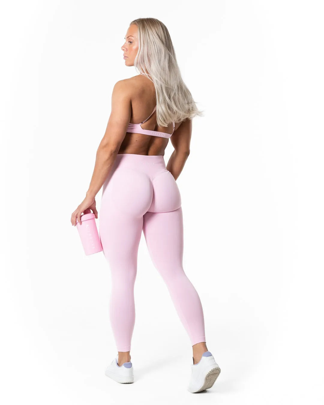 Aura Seamless Scrunch Tights - Light Pink